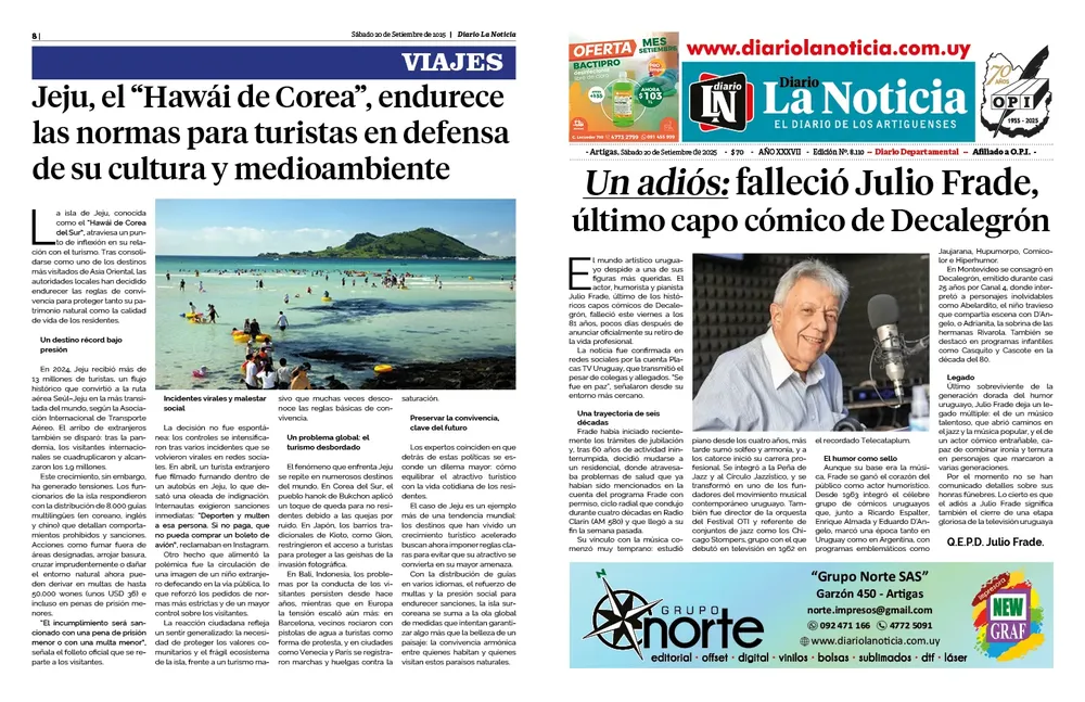 Diario sábado 20 de setiembre del 2025