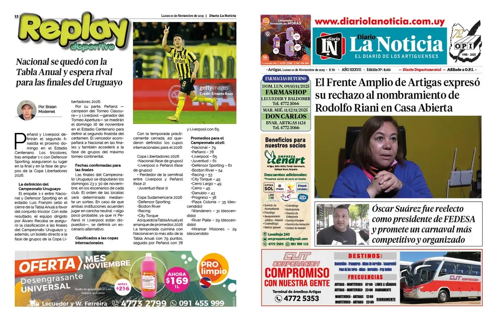 DIARIO de 12 PAGINAS TODOS LOS DIAS 2025.