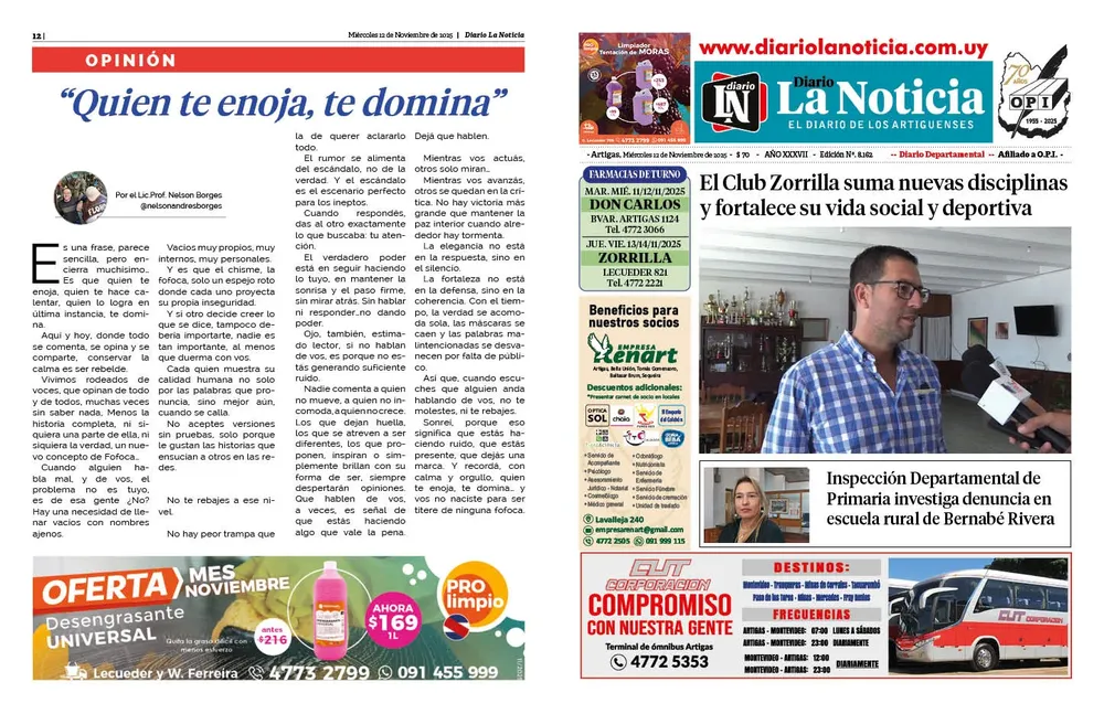 DIARIO de 12 PAGINAS TODOS LOS DIAS 2025.