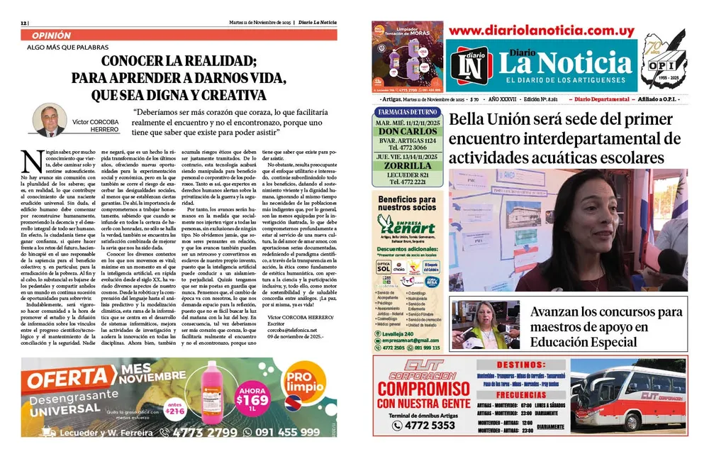 DIARIO de 12 PAGINAS TODOS LOS DIAS 2025. 11-11-