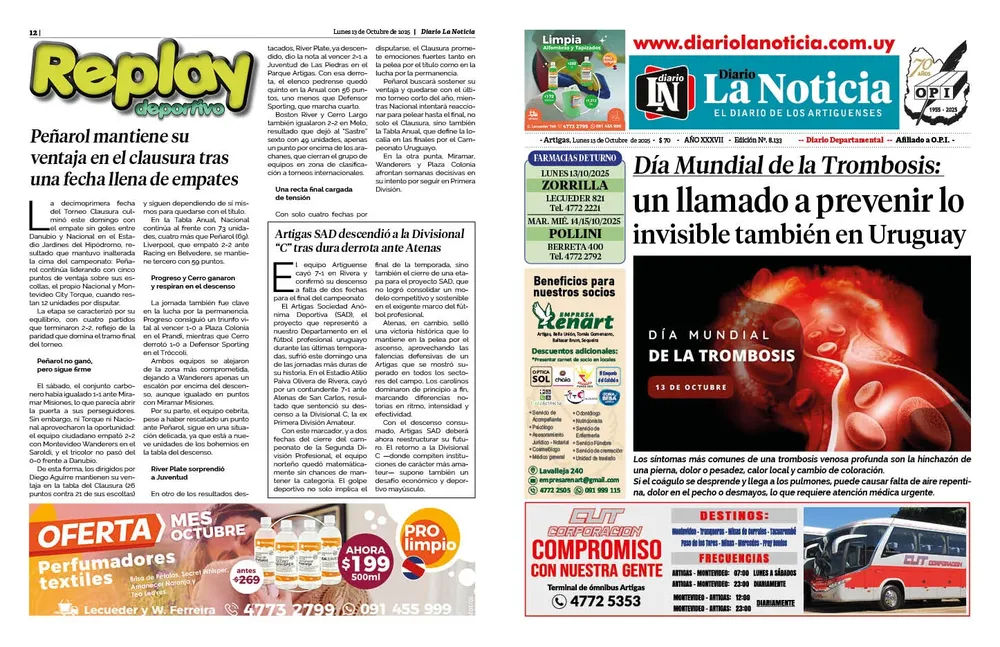 DIARIO de 12 PAGINAS TODOS LOS DIAS 2025. 13-10-2025