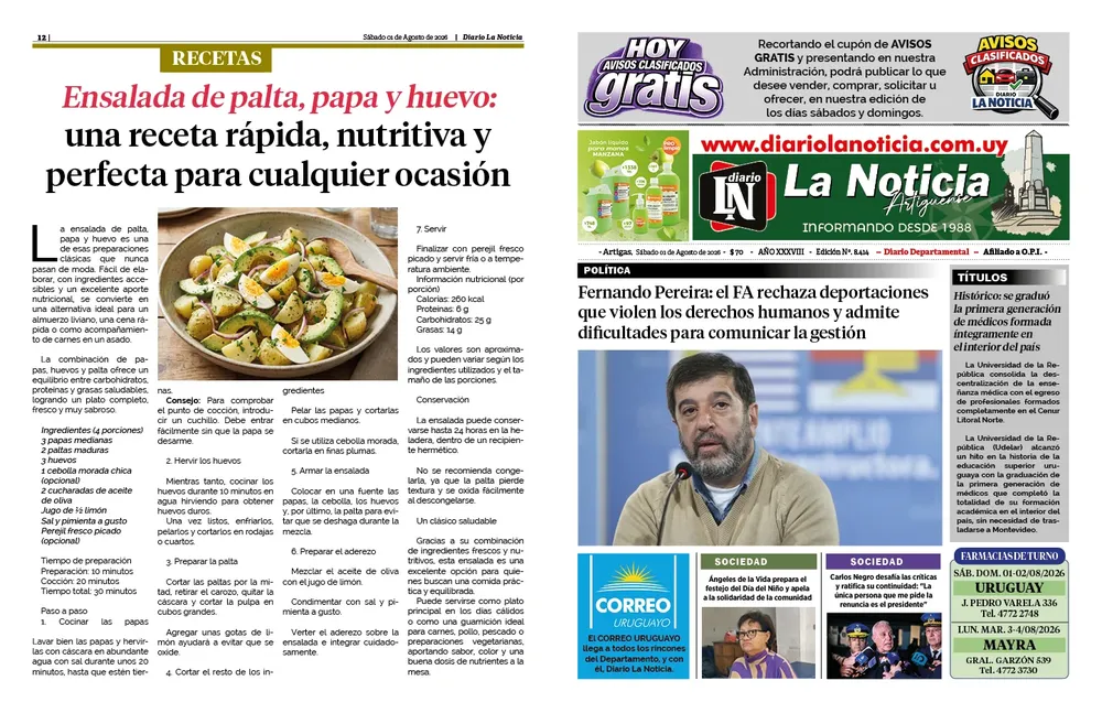 portada sábado 01 de agosto 2026