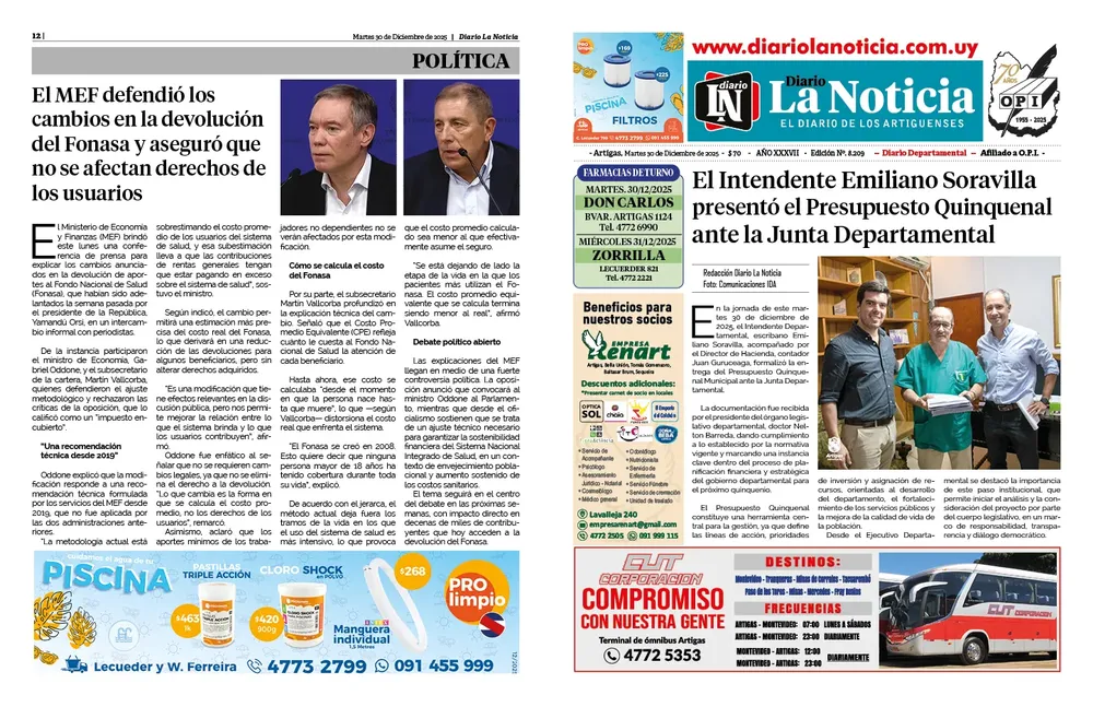 Martes 30 de diciembre de 2025