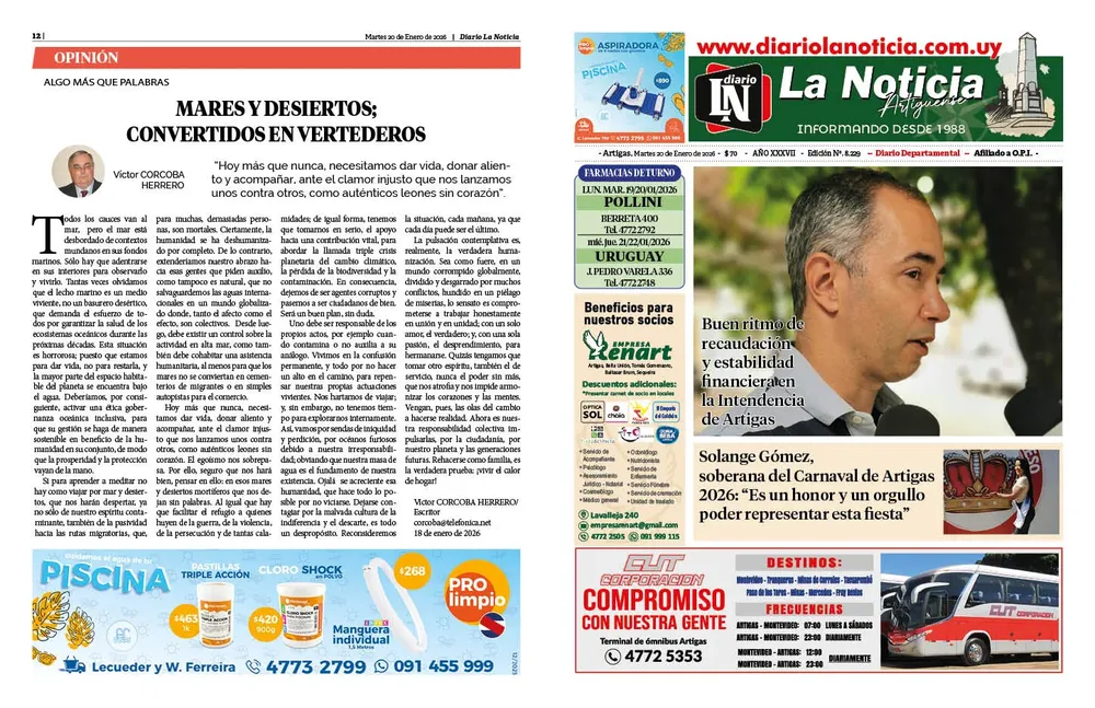 DIARIO de 12 PAGINAS TODOS LOS DIAS ENERO 2026