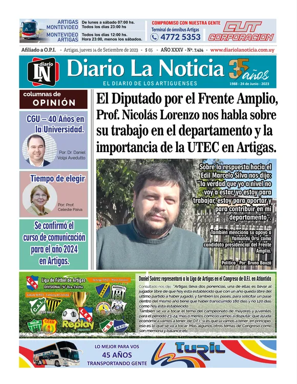 PORTADA DEL JUEVES 14