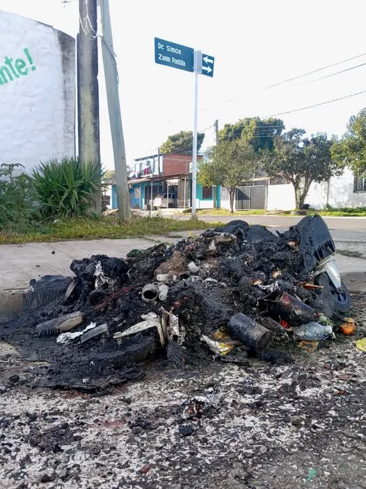 contenedor quemado