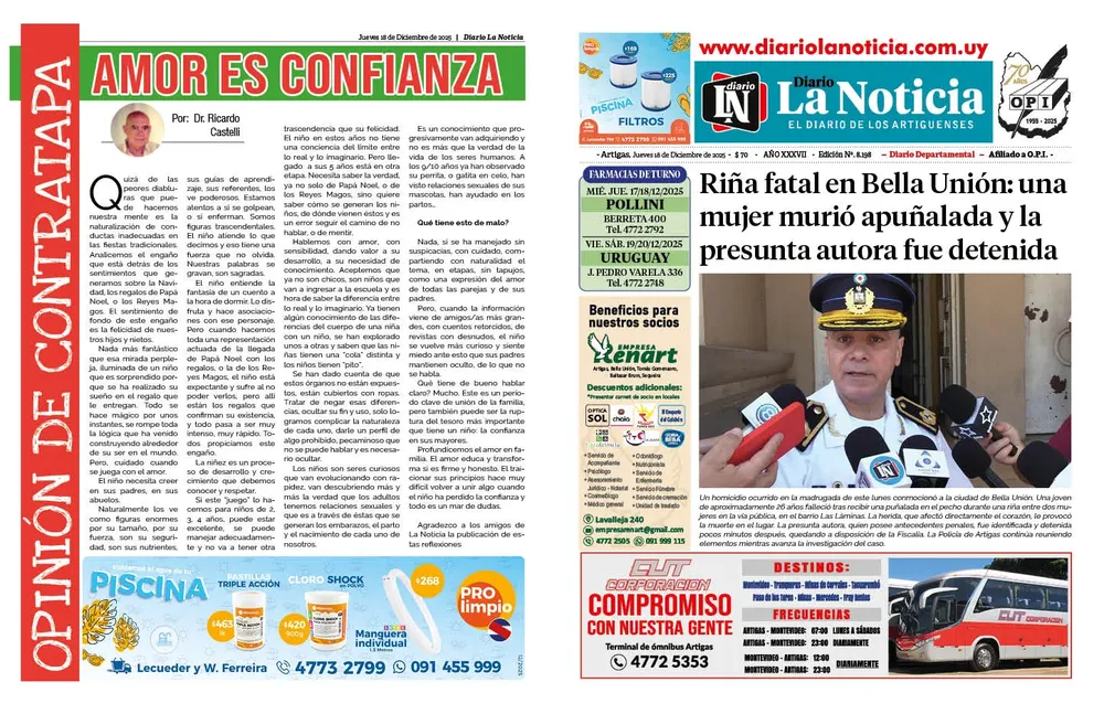 DIARIO de 12 PAGINAS TODOS LOS DIAS, JUEVES 18