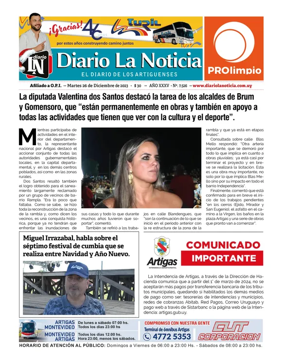 Portada Martes 26-12-23