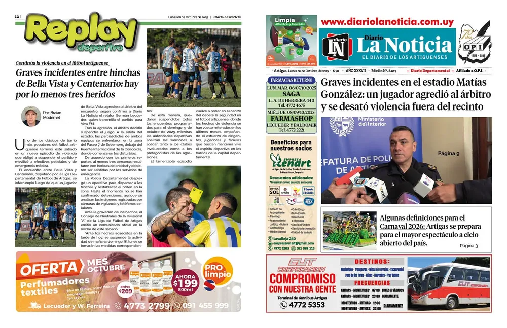 DIARIO de 12 PAGINAS TODOS LOS DIAS LUNES 6