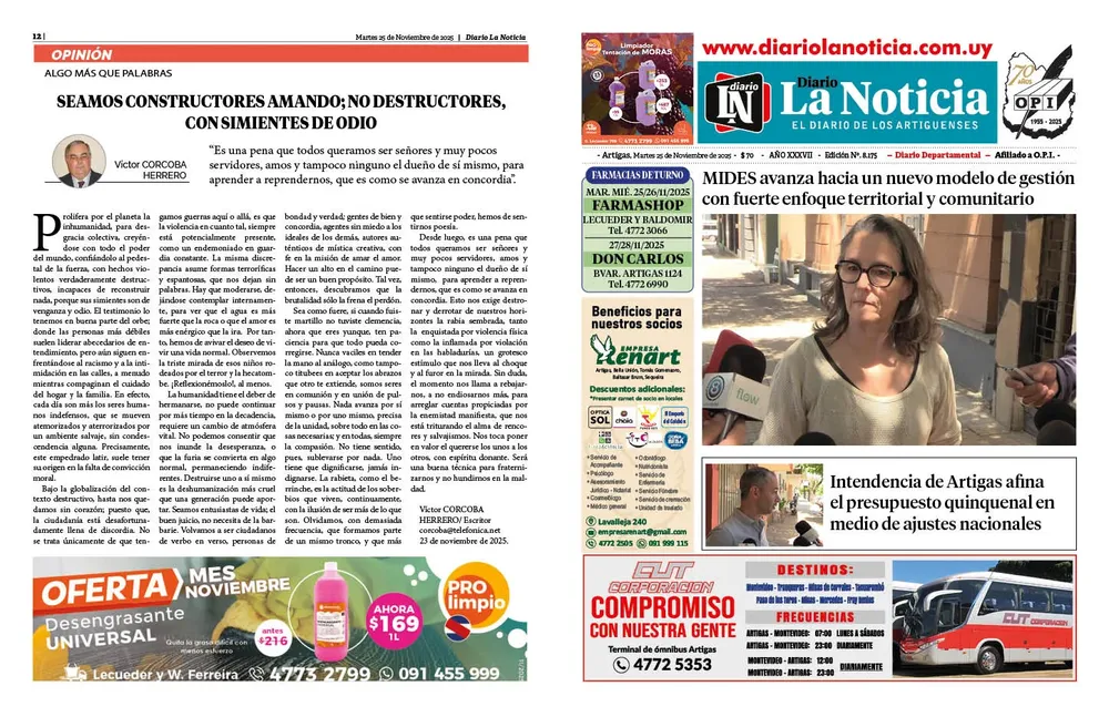 DIARIO de 12 PAGINAS TODOS LOS DIAS 25-11-2025