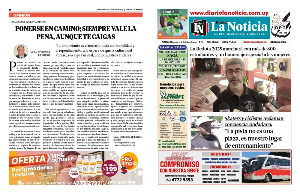 DIARIO de 12 PAGINAS TODOS LOS DIAS - MIÉRCOLES 22-10-2025