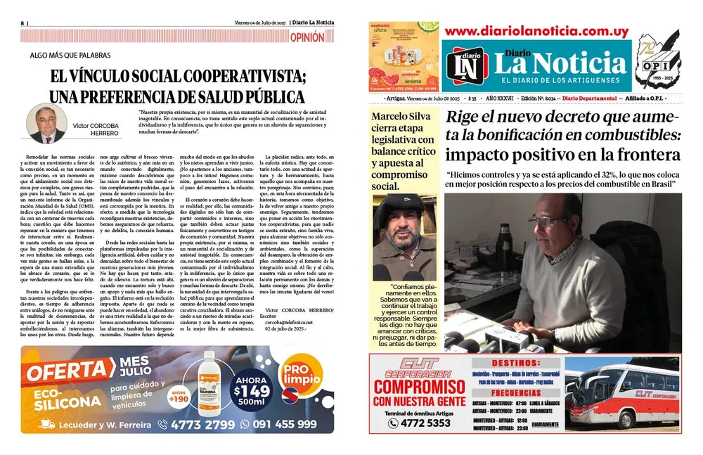 PORTADA DIARIO VIERNES 04 DE JULIO